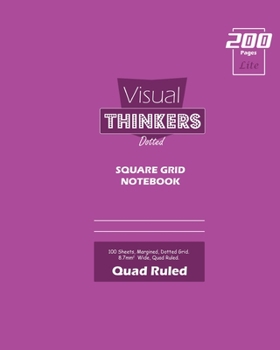 Paperback Visual Thinkers (Lite) Square Grid, Quad Ruled, Composition Notebook, 100 Sheets, Large Size 8 x 10 Inch Purple Cover Book
