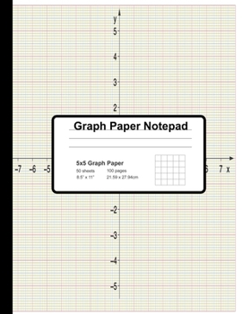 Paperback Graph Paper Notepad: 5x5 Graph Ruled Squared Graphing Paper With Coordinate Graph Point Cover Book