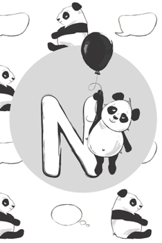 Paperback N: Initial N Monogram Notebook Journal Gift Cute Panda character design Book
