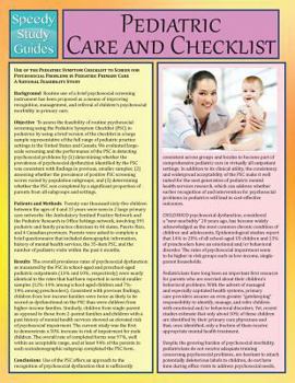 Paperback Pediatric Care and Checklist (Speedy Study Guide) Book