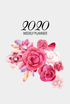 Paperback 2020 Weekly Planner: At-a-glance Week-per-Page Diary With Journal Pages, January-December (Pink Bouquet Cover) Book