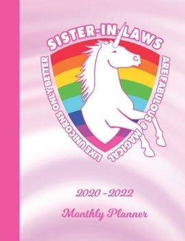 Monthly Planner: Sister In Law White 2 Year Organizer with Note Pages (24 Months) | Jan 2020 - Dec 2021 | Month Planning | Appointment Calendar Schedule | Plan Each Day, Set Goals & Get Stuff Done