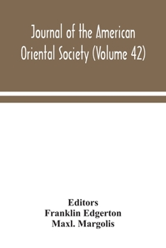 Paperback Journal of the American Oriental Society (Volume 42) Book