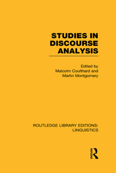 Hardcover Studies in Discourse Analysis (Rle Linguistics B: Grammar) Book