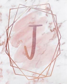 LETTER J LINED JOURNAL: Rose Gold Monogram Lined Journal - 150 Pages - 8x10 inch (ROSE GOLD MARBLE MONOGRAM LINED JOURNALS)