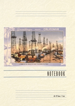 Paperback Vintage Lined Notebook Greetings from California, Oil Wells Book