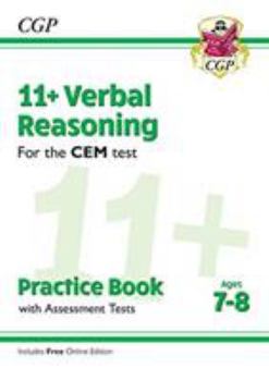Paperback New 11+ CEM Verbal Reasoning Practice Book & Assessment Tests - Ages 7-8 (with Online Edition) (CGP 11+ CEM) Book