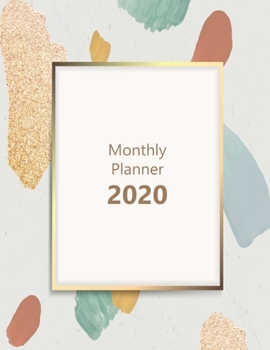 Monthly planner 2020: Large. Month on 2 pages. Incl. 2020 Calendar, Important dates section and Notes pages. 8.5" x 11.0" (Letter size). (Pastel colors design, golden square look. Soft matte cover).