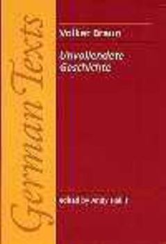 Paperback Unvollendete Geschichte (Manchester German Texts) Book