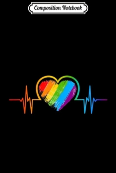 Composition Notebook: LGBT Heartbeat Design for Gay Lesbian Coming Out CSD Gift  Journal/Notebook Blank Lined Ruled 6x9 100 Pages