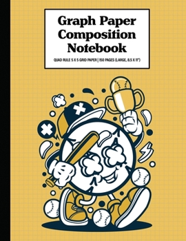 Graph Paper Composition Notebook Quad Rule 5x5 Grid Paper | 150 Sheets (Large, 8.5 x 11"): Baseball Champion