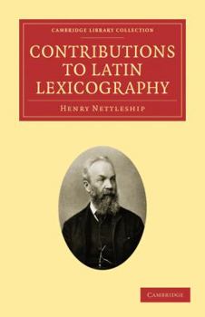 Paperback Contributions to Latin Lexicography Book