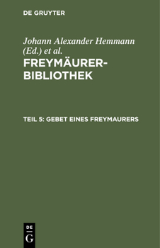 Hardcover Gebet Eines Freymaurers [German] Book