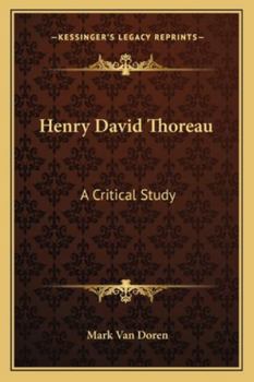 Paperback Henry David Thoreau: A Critical Study Book