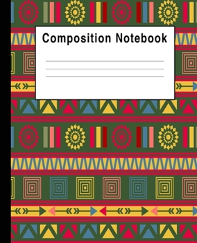Composition Notebook: College Ruled Aztec Blank Lined Colorful Geometric