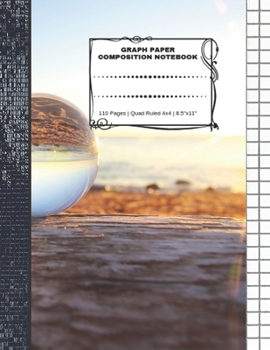 Graph Paper Composition Notebook: 110 Pages | Quad Ruled 4x4 | 8.5" x 11": Marble Large Notebook with Grid Paper | Math Notebook For Students