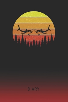 Diary: Blank Great White Sharks Personal Writing Memoir Old School Retro Vintage Sunset 80s Cover Daily Journaling for Writers & Journalists Productivity Note Taking Logbook Plan, Set Goals & Write ab