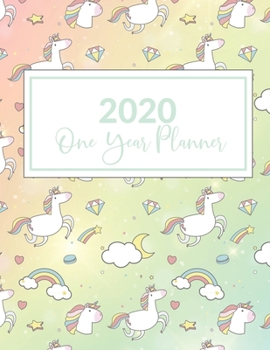2020 One Year Planner: 2020-2021 1 Year Planner, Unicorn Hamburger Cup Cake Themed Cover, Leap Year included, daily, weekly, monthly goal setting and yearly overview included 8.5" X 11" cover.