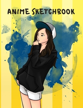 Anime Sketchbook: Anime Art Girl Hat Manga Sketchbook for All Ages Artists Blank Paper for Drawing Sketching and Doodling