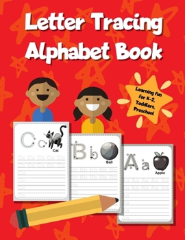 Paperback Letter Tracing Alphabet Book: ABC Learning Workbook for Kids - Toddlers, Preschool, K-2 - Red Book