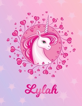 Paperback Lylah: Lylah Magical Unicorn Horse Large Blank Pre-K Primary Draw & Write Storybook Paper - Personalized Letter L Initial Cus Book