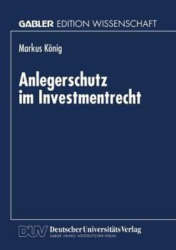 Paperback Anlegerschutz Im Investmentrecht [German] Book