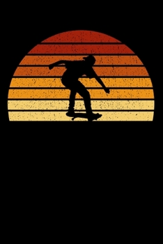 Skater Notebook: Vintage Sunset Skating 6 x 9 Dotted Dot Grid Journal Gift For Skaters And Skateboarders (108 Pages)