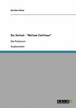 Paperback Zu: Sallust - "Bellum Catilinae" Das Proömium [German] Book