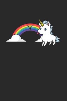 Paperback Notebook: Unicorn Rainbow Licking Kawaii Lgbt Gift 120 Pages, 6X9 Inches, Dot Grid Book