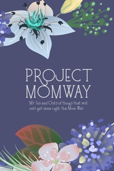 Project Momway (Blue Floral): Journal notebook with funny joke quote cover for the best free spirits and humorous adult friends