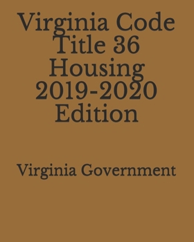 Paperback Virginia Code Title 36 Housing 2019-2020 Edition Book