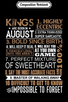 Paperback Composition Notebook: Kings Are Born In Augus Leo Virgo Birthday Gifts Men Journal/Notebook Blank Lined Ruled 6x9 100 Pages Book