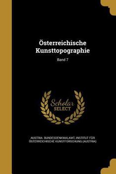 Paperback Osterreichische Kunsttopographie; Band 7 [German] Book