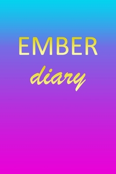 Paperback Ember: Journal Diary - Personalized First Name Personal Writing - Letter E Blue Purple Pink Gold Effect Cover - Daily Diaries Book