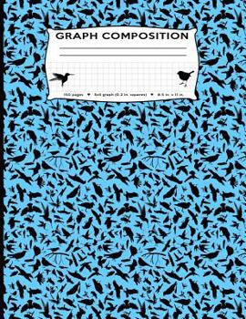 Paperback Graph Composition: Birds All Over Blue Marble 5x5 Graph Composition Notebook 8.5 by 11 in 150 pages for boys, girls, kids, students, bird Book