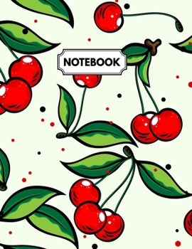 Paperback Notebook: Red Cherries Daily Journal, Ruled White Paper, Blank Lined Note Book To Write In Book