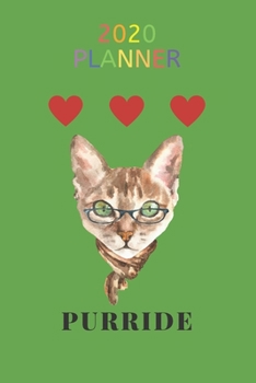 Paperback 2020 Planner Purride: Lgbtq Cat Cover / 12 Month Weekly Planner Book
