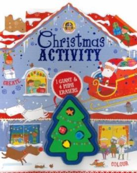 Paperback Christmas Activity Sticker Book with Giant & Mini Erasers Book