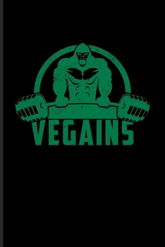Vegains: Cool Vegan Gorilla Lover Undated Planner | Weekly & Monthly No Year Pocket Calendar | Medium 6x9 Softcover | For Diet Plans & Nutrition Fans