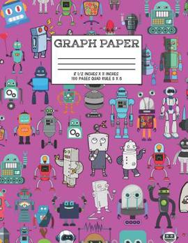 Paperback Graph Paper: Notebook Cute Robot Robotic Pattern Magenta Cover Graphing Paper Composition Book Cute Pattern Cover Graphing Paper Co Book