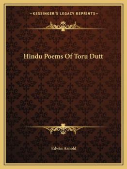 Paperback Hindu Poems Of Toru Dutt Book