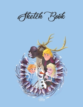 Paperback SketchBook: Disney Frozen Christmas Wreath Group Shot Graphic Peter Pan Theme SketchBook Blank Pages Notebook for Girls Teens Kids Book