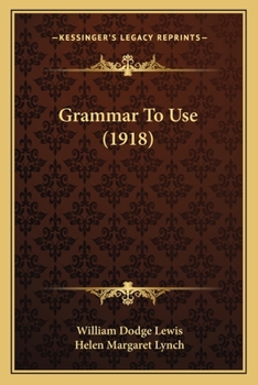 Paperback Grammar To Use (1918) Book