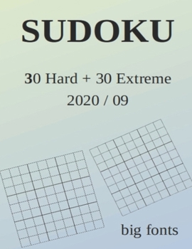 Paperback Sudoku: 30 Hard + 30 Extreme, 2020/09 Book