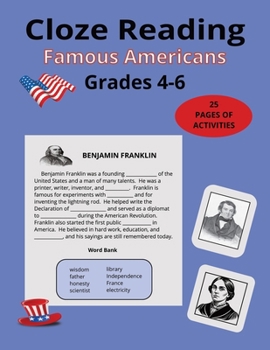 Cloze Reading: Famous Americans Grades 4-6