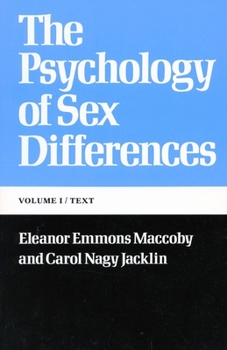 Paperback The Psychology of Sex Differences: --Vol. I: Text Book