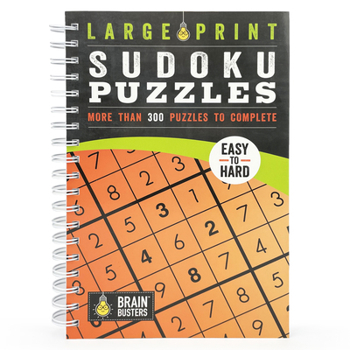 Spiral-bound Large Print Sudoku Puzzles Orange Book