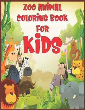 Paperback Zoo animal coloring book for kids: Easy zoo animal coloring book for kids to color Book