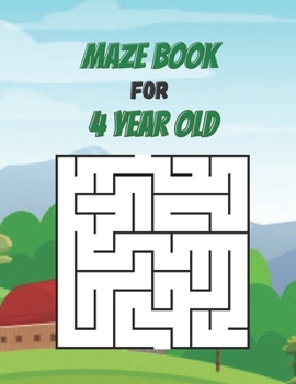Paperback Maze Book For 4 Year Old: 90 Easy Mazes Book