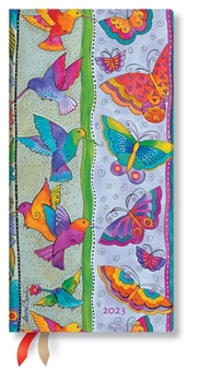 Calendar 2023 Hummingbirds & Flutterbyes 12-Month Slim 160 Pg Horizontal Week-At-A-Time Playful Creations Book